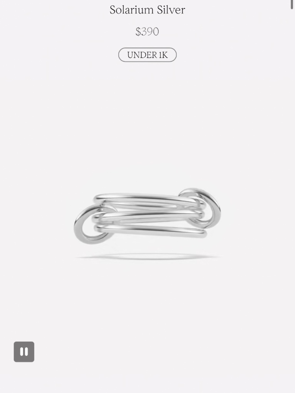 Spinelli Kilcollin Solarium Silver ring size 7.5